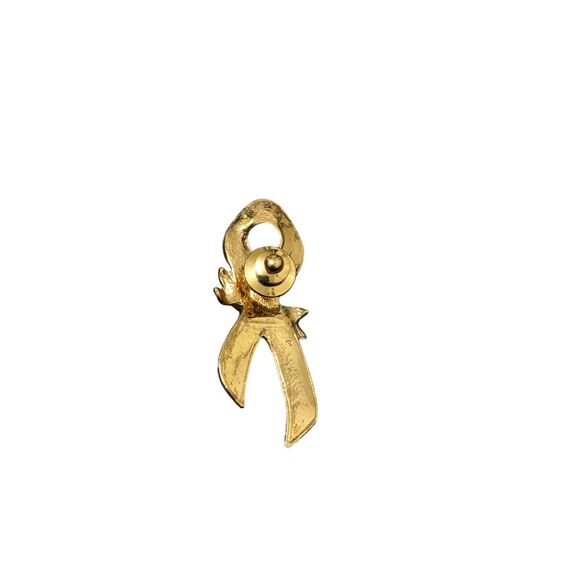 Vintage Avon Pink Enamel Breast Cancer Awareness Ribbon Gold Tone Pin Brooch - Picture 3 of 4